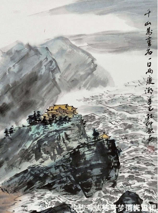 作品&他的国画作品,画面之中气势犹如千军万马,挥笔泼墨酣畅淋漓