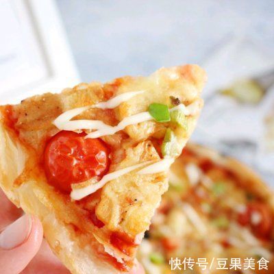 披萨|#安佳马苏里拉芝士挑战赛#「薄底鸡肉披萨」快手版