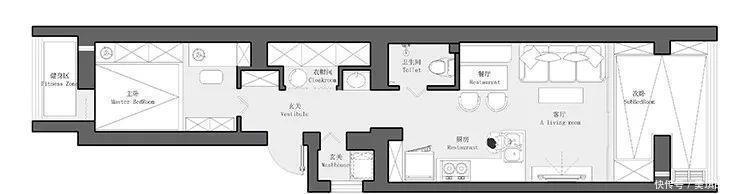 简约风|47㎡长条形单身公寓，小空间大利用，还挤出一个衣帽间