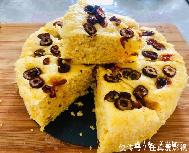 蛋糕|教你做玉米面发糕,用筷子拌一拌,上锅蒸一蒸,比蛋糕还要好吃