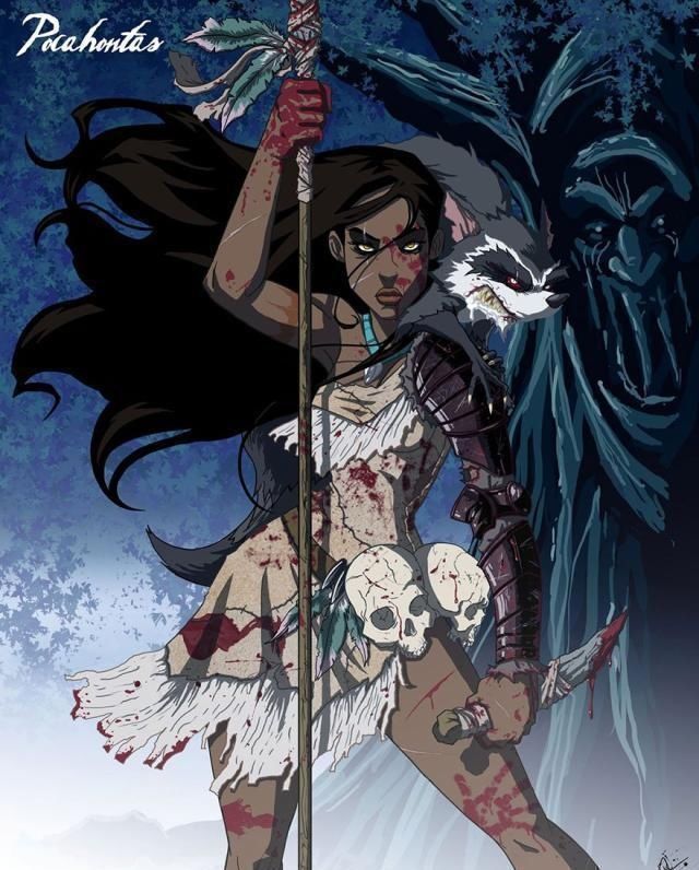 白雪公主#迪士尼公主变成恐怖“怪物”,丧尸让人害怕,吸血鬼画风妖娆