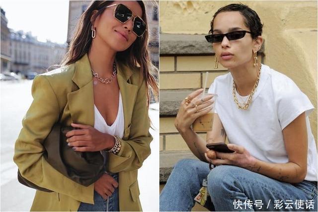 夏季金色饰品搭配小诀窍,圆环戒指、耳环、手链,一扫土豪味!