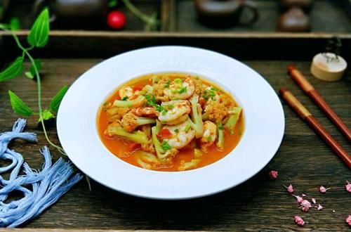 花菜|虾仁跟番茄简直就是绝配,酸酸甜甜的,下饭好吃