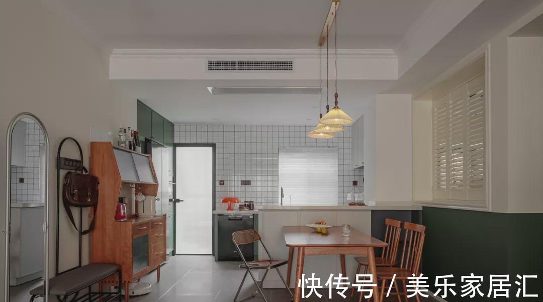 屋主|90㎡三室复古风装修,半墙打破“暗”房设计,大户型既视感