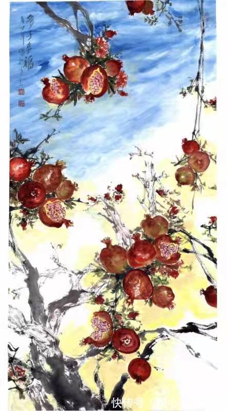 牡丹#画面溢花香,沁心扉,当代著名画家肖瑞权国画牡丹作品欣赏