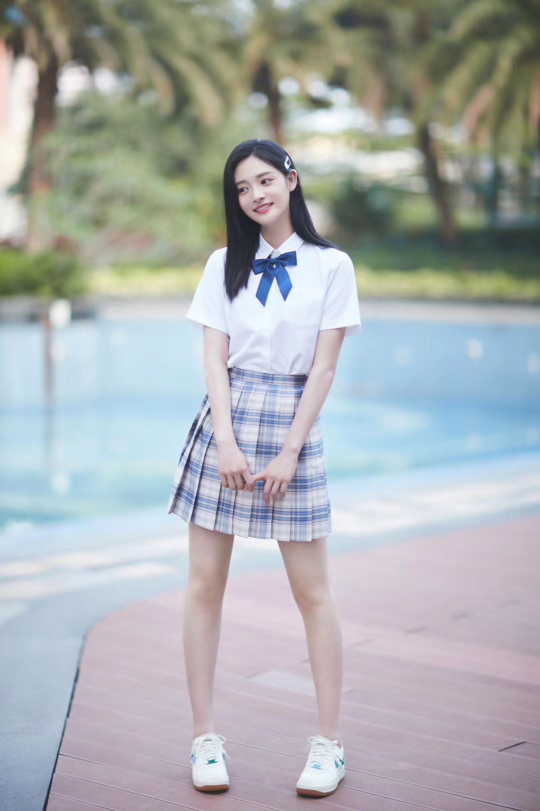 短裙|夏日制服风格纹短裙，让你一秒回到校园时代！