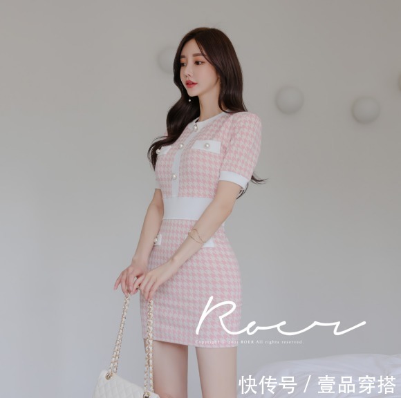 搭配|女神孙允珠时尚搭配:彩虹层叠花裳英伦格纹香风裙