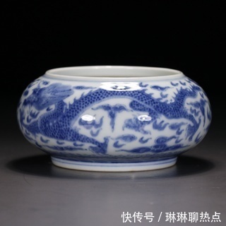 水洗#清 青花龙纹水洗、青花发色好