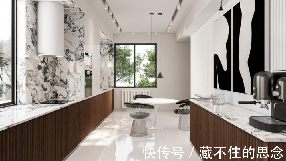 studio|超大客厅+双排式厨房,奢华大平层只做一室一厅也太壕了!