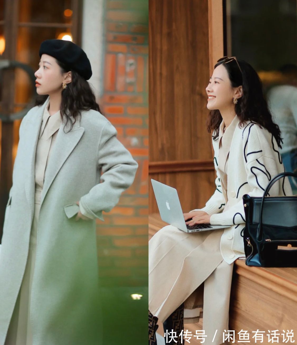 阔腿裤 穿大衣太普通?真正的“高级感”来自内搭,看38岁博主示范就知道