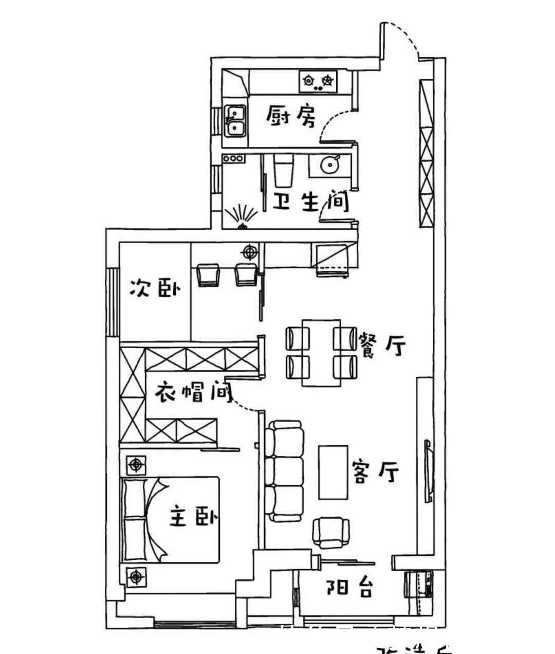 80平|服装设计师的新家,80平也可以很宽敞,还能拥有超实用的衣帽间