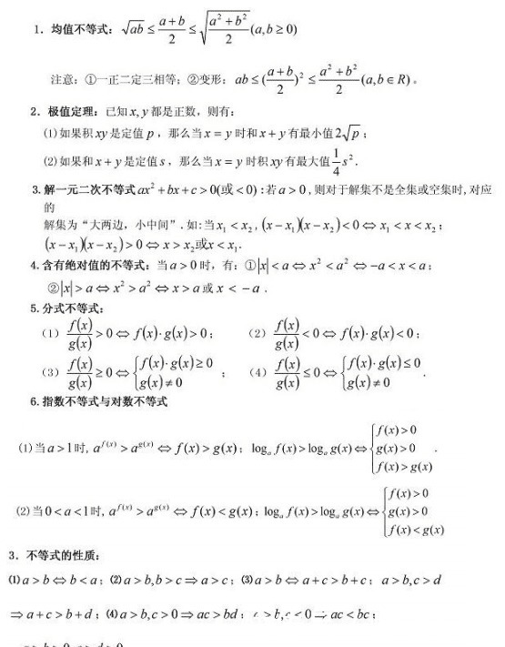 高中必备三角函数公式