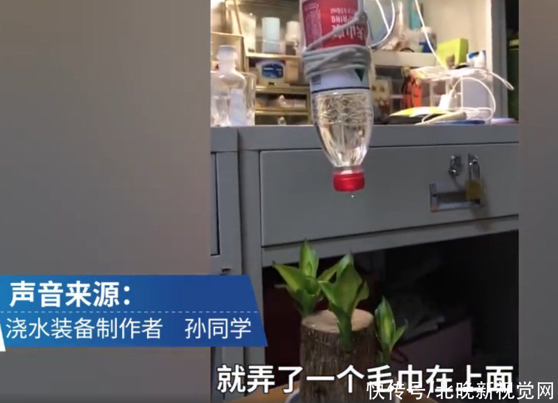 大学生放假前自制装备给盆栽浇水，评论区炸了，网友纷纷出招
