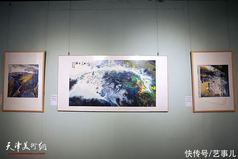 天津长城书画院|意象泼彩 随心运化——“霍然泼彩画展”在天津润松美术馆开幕