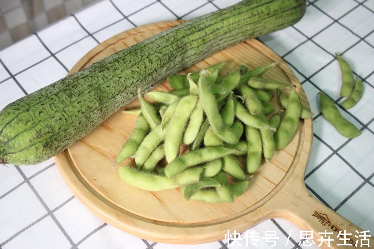 配菜|1根丝瓜,半斤毛豆,教你做这道夏日清凉小菜