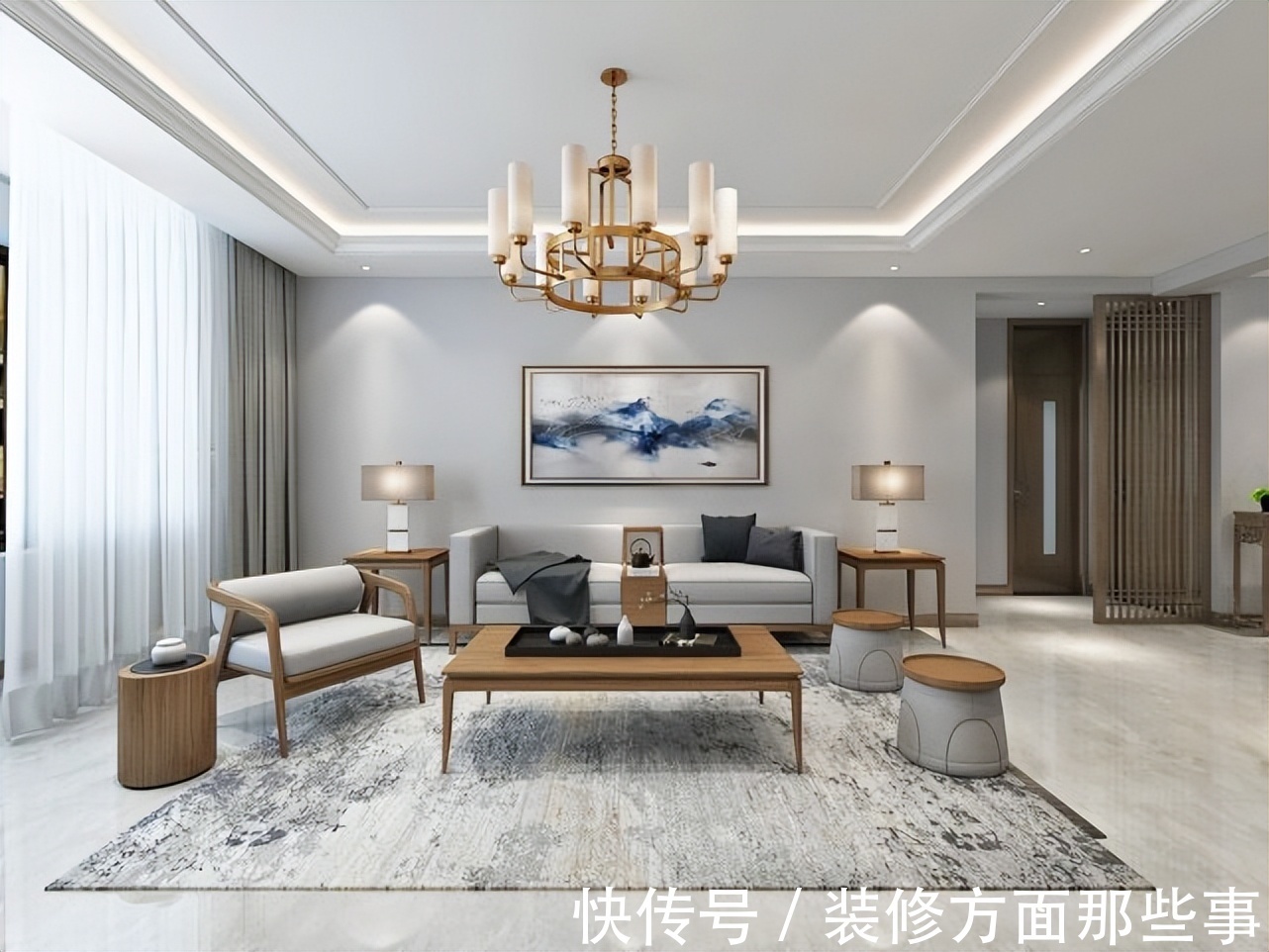 中式|130平现代中式三居室,整个空间呈现一种有意境的美感