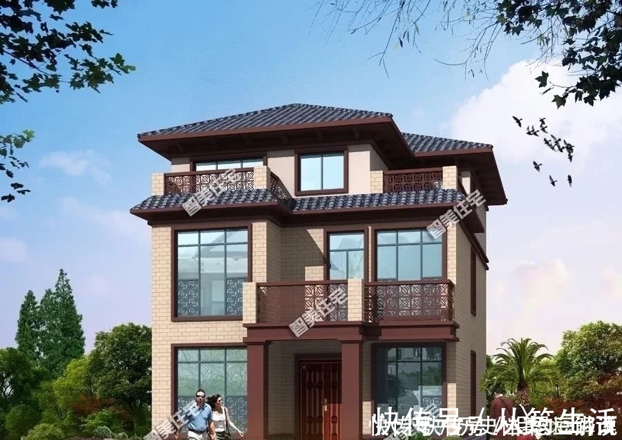 农村|小面宽设计的两栋农村别墅,第一栋仿古设计,第二栋带堂屋