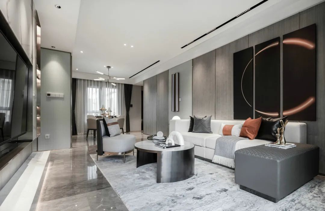 装饰画|100㎡现代轻奢,清淡优雅高级灰,时尚精致好舒适