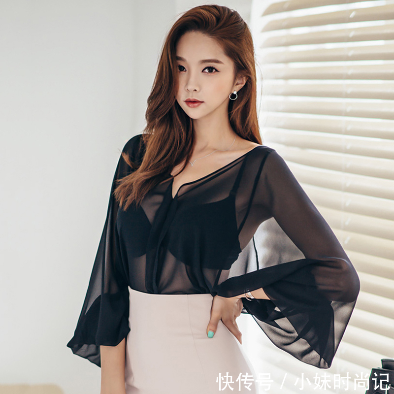 蕾丝 简约干练雪纺衫,尽显职场女神范