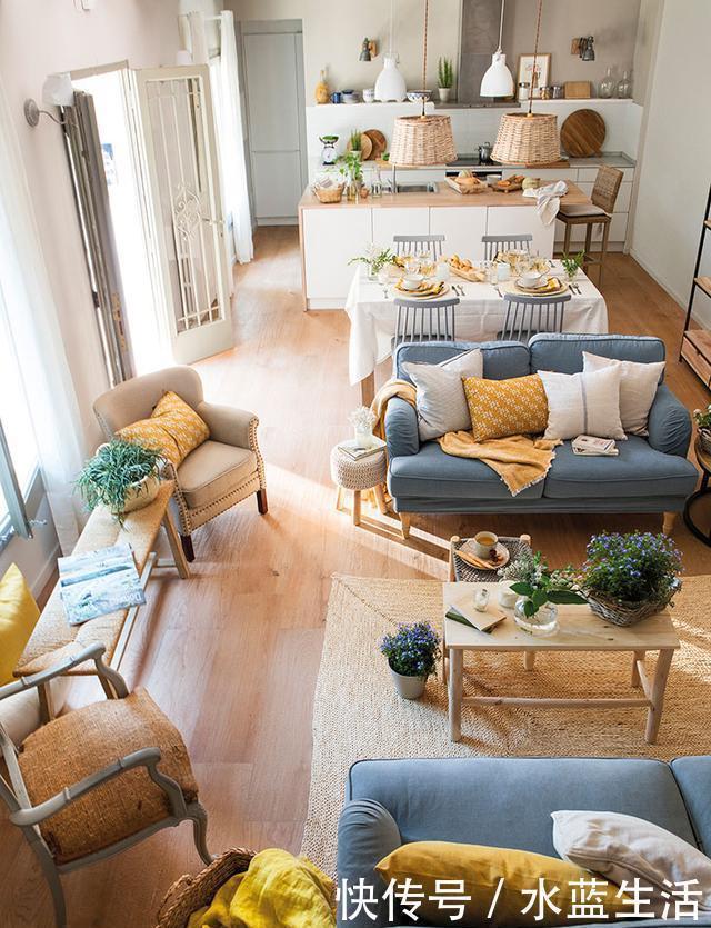 餐厅|我要有钱也买横厅户型,沙发不靠墙,餐厨一字排开,越看越高级