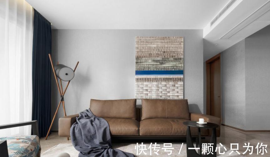 吧台|灰蓝装点大空间,简约元素渲染家居,融合成独特的现代风格