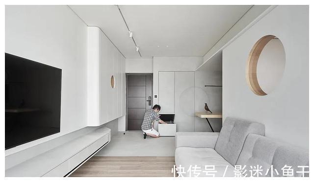 玄关|56㎡小宅,两房变三房,半平米不浪费,一家四口人住太舒服了!