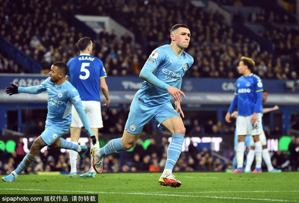 埃弗顿|领先红军6分!英超:曼城1-0客胜埃弗顿 福登送绝杀