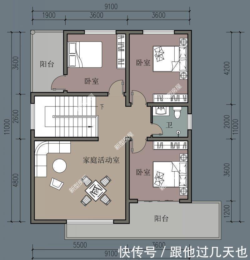 占地面积|农村自建房，面宽9米深11米想建两层，怎么设计好？