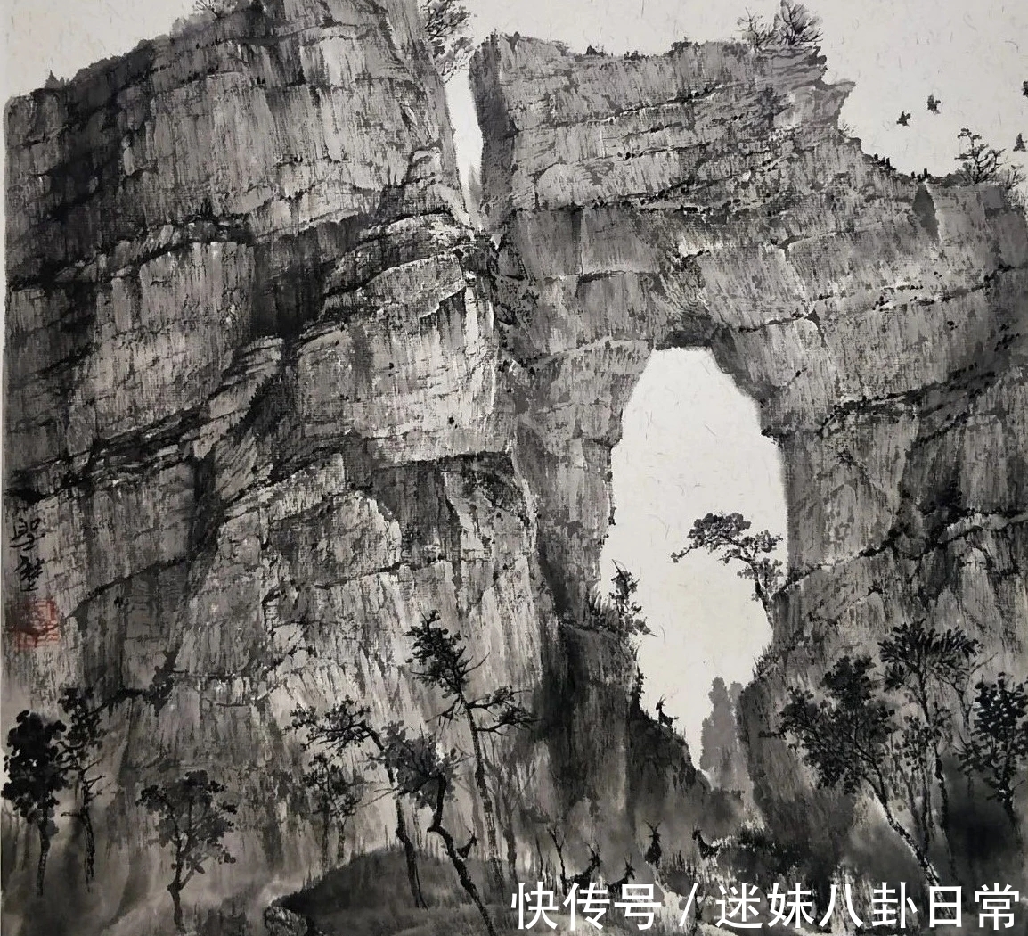 画家！一位青年画家的山水画很写实，有韵有境，不输西方风景画！