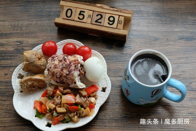 水煮西兰花|29天早餐分享,一人份,有荤有素有粗粮,自己做的早餐就是香