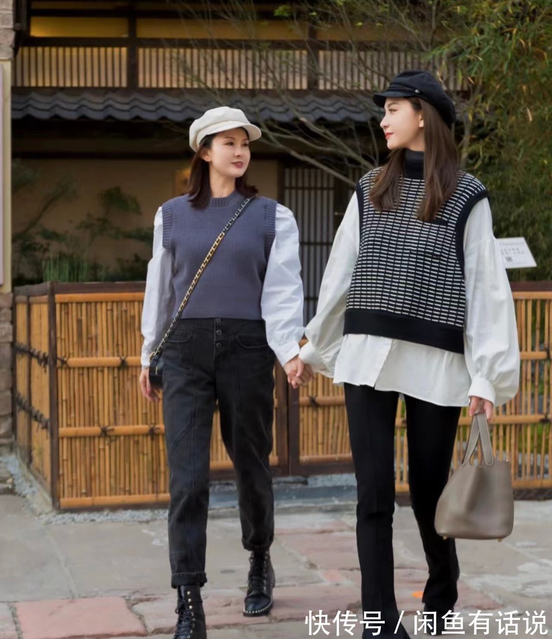 姐妹 现在50、60岁的阿姨真厉害,身材纤细穿搭时髦,硬把女儿熬成姐妹