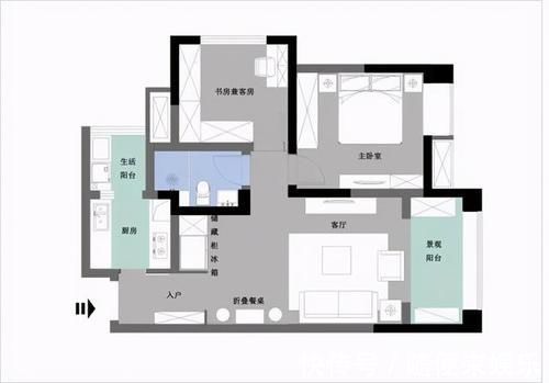 舒适|夫妻的66㎡小家，北欧风简约舒适，书房设计清新迷人，真有文艺范！
