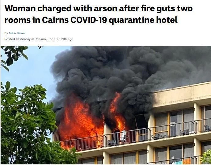 澳大利亚一女子在新冠隔离酒店纵火 超160人被疏散