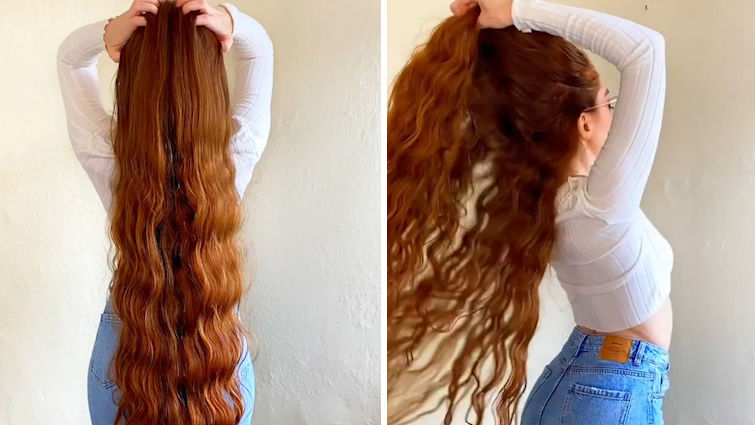 女子|英国女子拥有令人羡慕的浓密长发 分享保养秘诀：每周只洗一两次