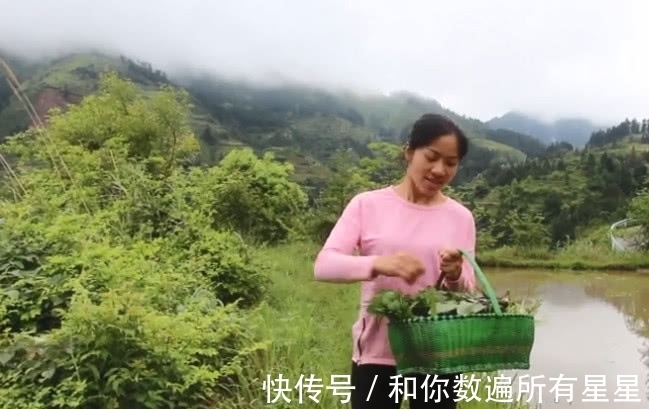女子|女子在野外捡回一种野菜，看着像是“野生鸭掌”，和火锅一起绝配