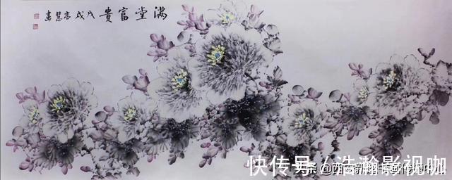 国画@国画收藏，工笔画梅花牡丹，《品若梅花香在骨，人如秋水玉为神》