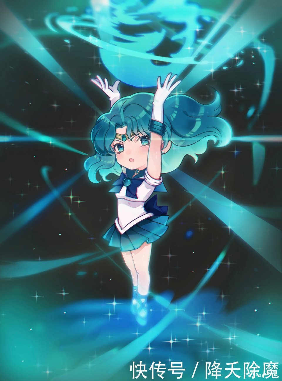 Q版《美少女战士》同人，土萌萤气质神秘独特，美奈子是爱的化身