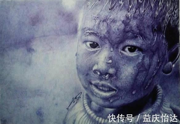 盼望!一位15岁的小姑娘,没有任何绘画基础,却画出了令人感动的圆珠笔作品!