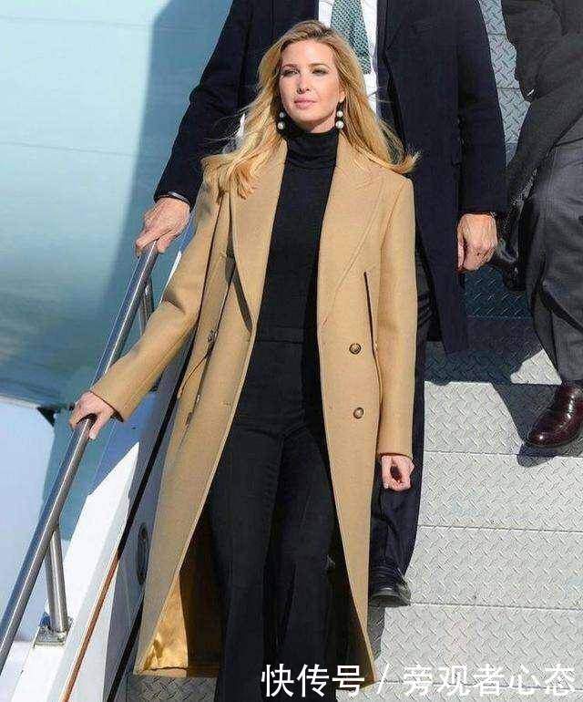 高级|伊万卡一到冬天就离不开大衣,光腿穿高跟鞋太扛冻,气质却很高级
