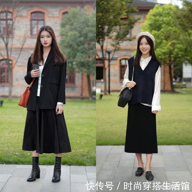 温差|早晚温差过大?试试今年流行“长袖衬衫+半裙”,优雅高级又耐看