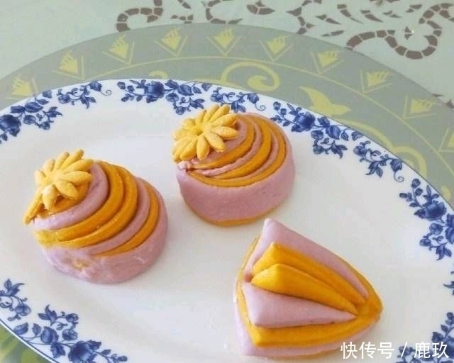 创意双色馒头,柔软丰满,营养丰富,外形可爱