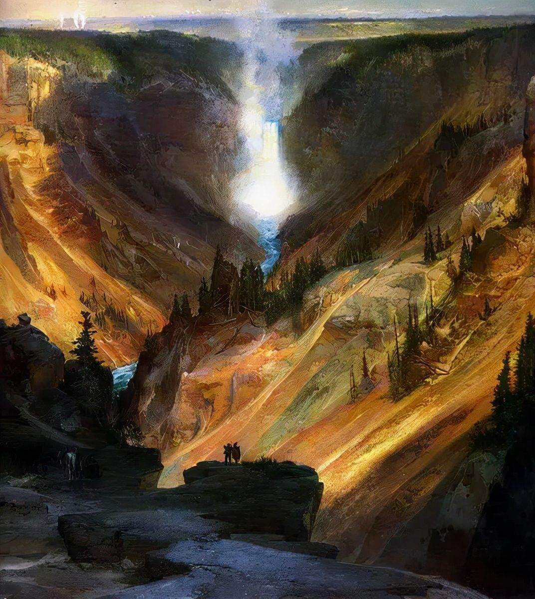 科罗拉多大峡谷@风景画家和蚀刻家托马斯·莫兰的精典油画作品