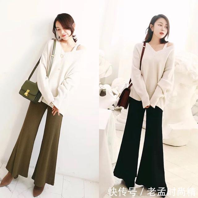 日常穿搭|微胖女生的秋季日常穿搭,针织衫搭配阔腿裤,时尚又有女人味