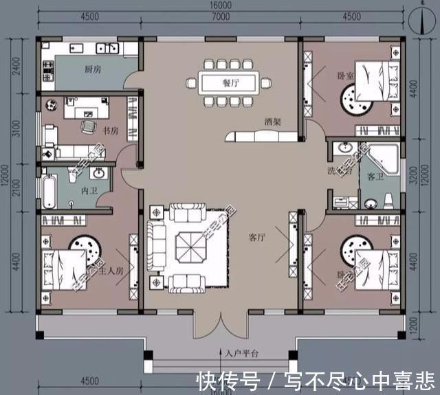 小知识|给农村父母盖养老房,这10套小平层真心不错,神龛堂屋火炕全都有