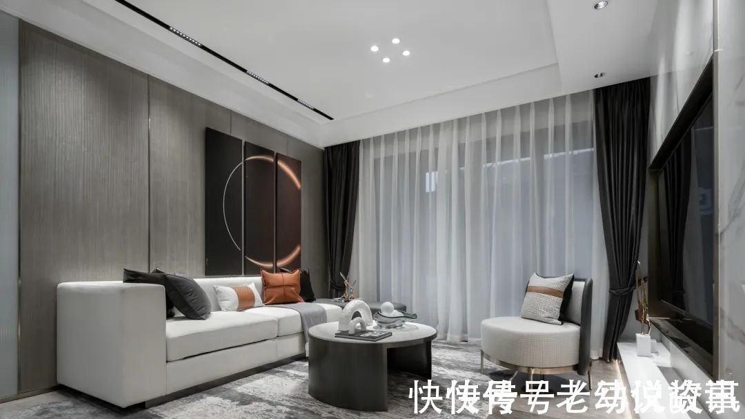 电视墙|100㎡现代轻奢,清淡优雅高级灰,时尚精致好舒适