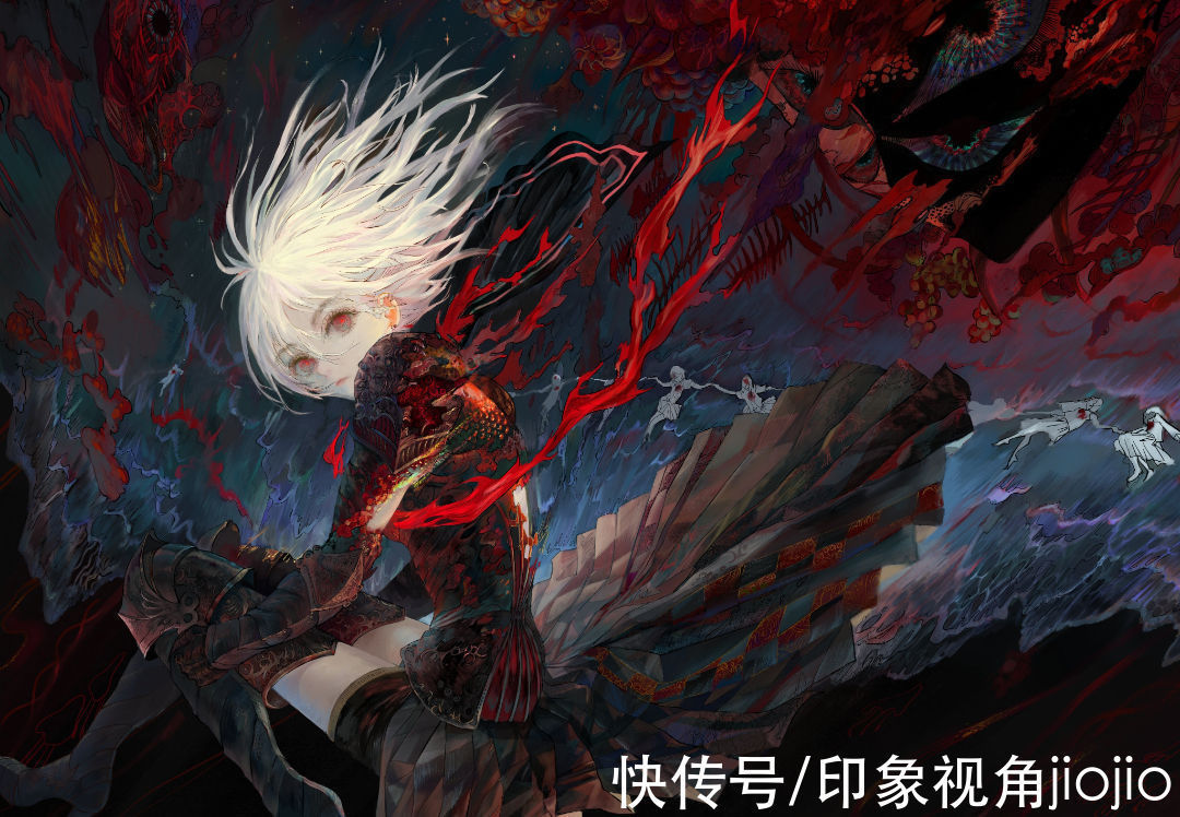 人物插画#平涂风格的幻想系人物插画,每一幅作品都似乎在讲故事