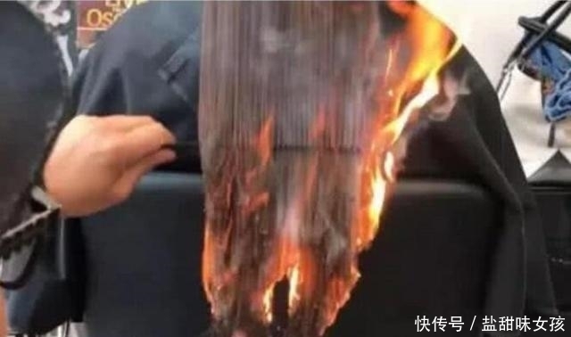 理发|小姐姐去理发,理发师拿起打火机就烧,还说烧的比剪的更好看!