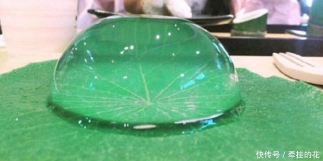 这是不是荷叶上的露珠呀?错,这是日本的一种传统小吃