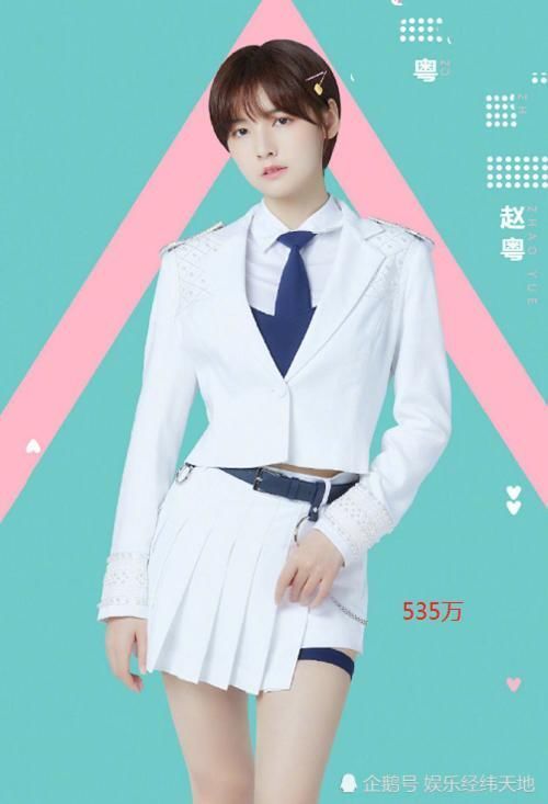 希林娜依 “硬糖少女303”成员微博粉丝量,赵粤535万,张艺凡垫底