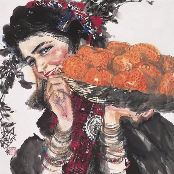 广美教授林墉笔下的女人体国画，俏丽、灵动，勾人魂魄，养眼！